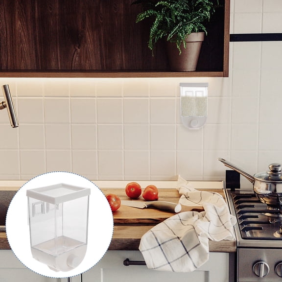 TEHAUX Wall-Mounted Grain Storage Tank Clear Containers for Kitchen Use