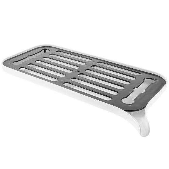Raindrops Dish Drain Tray with Diversion Nozzle for Kitchen Countertop Use Black PP Material 17031858