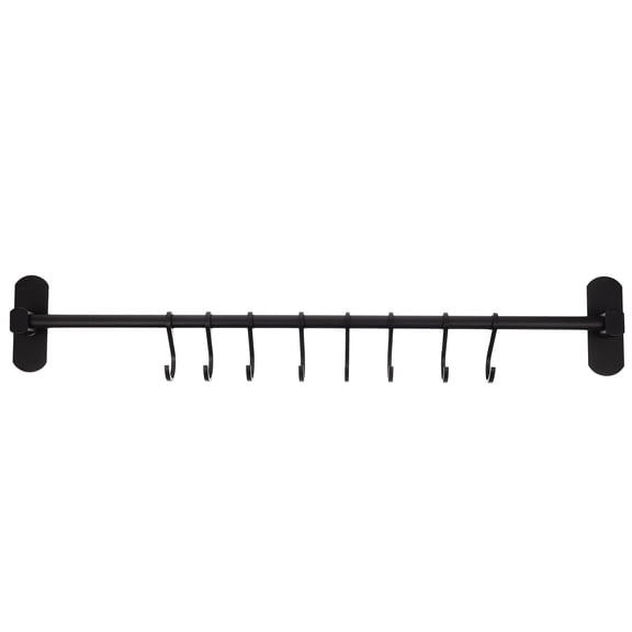 MOKKHNB Black Aluminum Kitchen Wall Hooks, Multi-Purpose Hanging Storage Set for Organizing Home and Kitchen