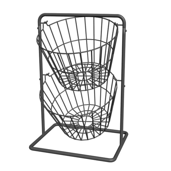 Detachable Kitchen Fruit Basket and Vegetable Bin for Pantry Storage, Black Wicker Organizer for Fruits and Veggies