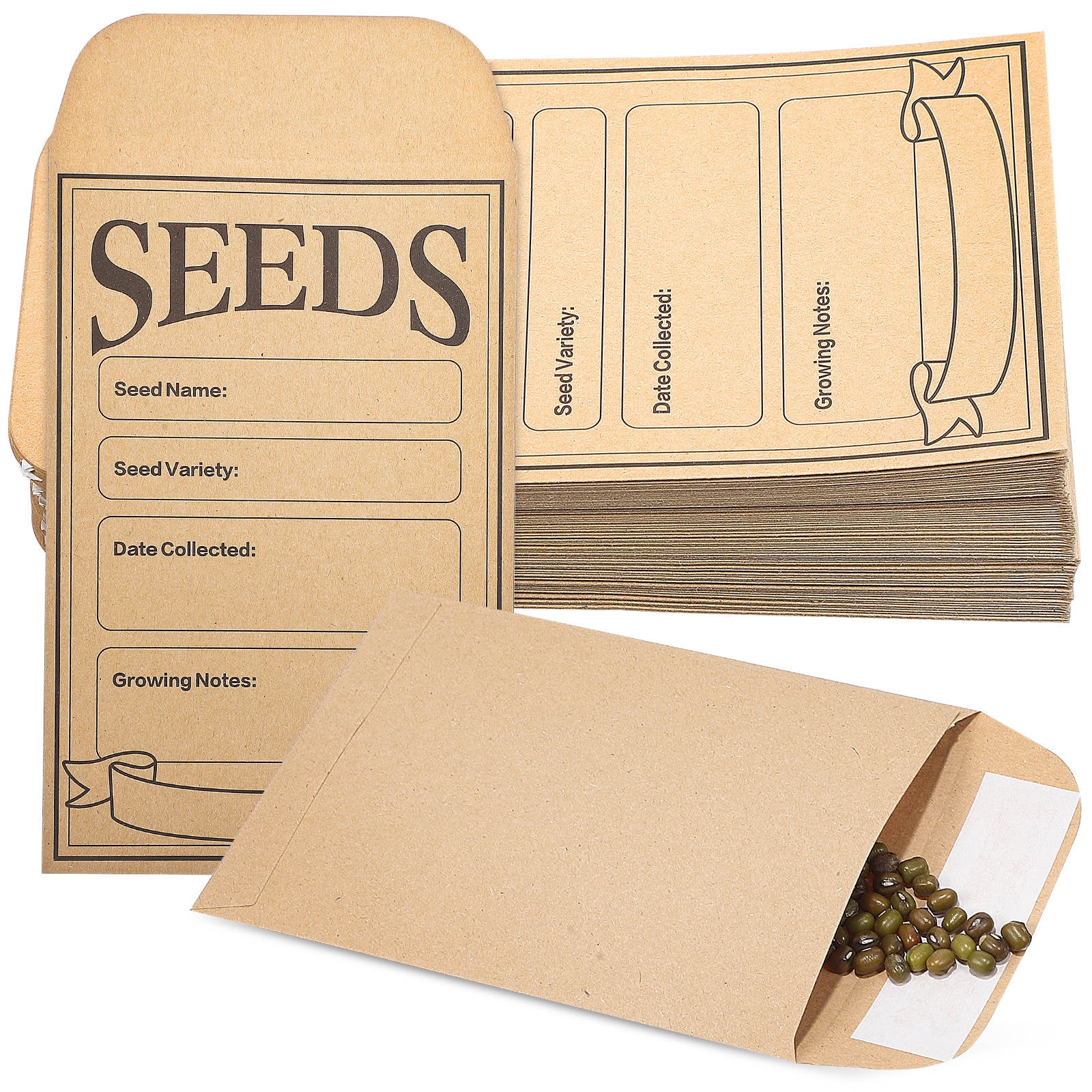 unbranded Kraft Paper Envelopes 200Pack Mini Packets for Packing Items ...