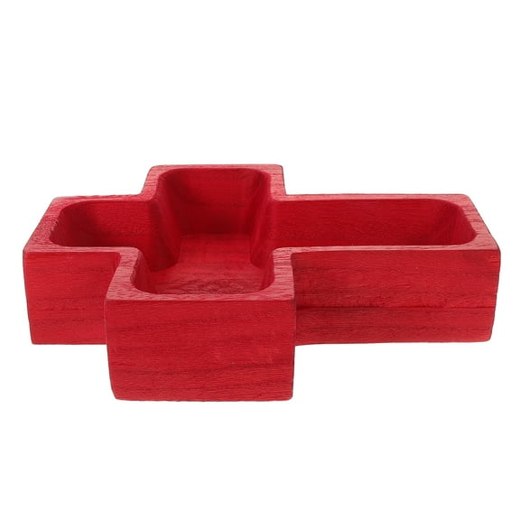 unbranded Large Divided Serving Tray with Lid Charcuterie Cross Wooden Bowl