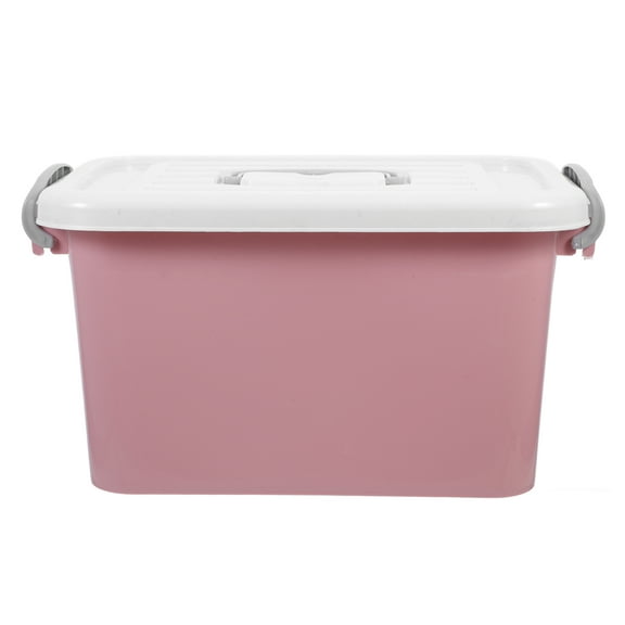 SEWCHICS Stackable Storage Bins With Lids Pink PP 1Pcs