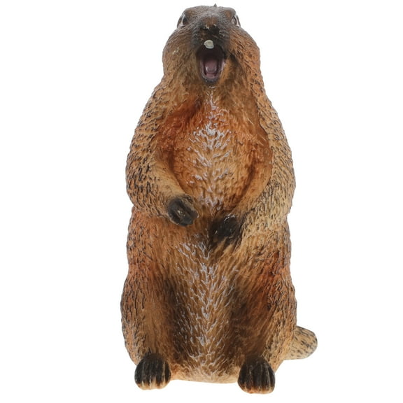 unbranded Lifelike Standing Groundhog Toy Wild Animal Figurine Kids Cognition Learning Model Realistic Groundhog for Room Decor Office Decoration