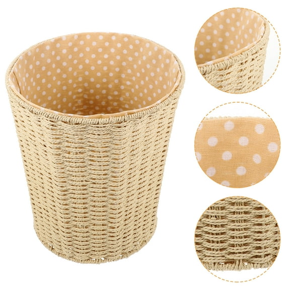 MOKKHNB Woven Basket Iron Paper Rope Rattan 1Set 11x9.8in