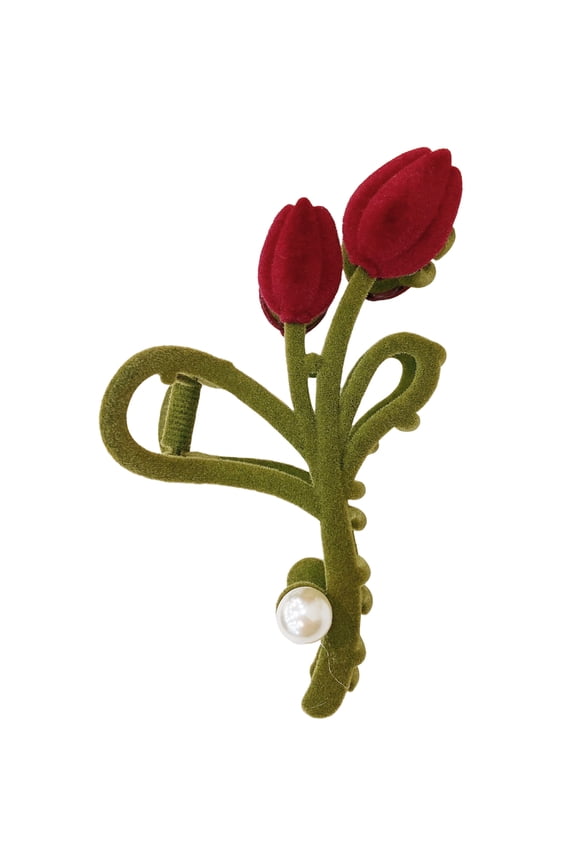 Long Hair Clip Flower Clamps Rhinestone Hairpin Fake Miss Women's