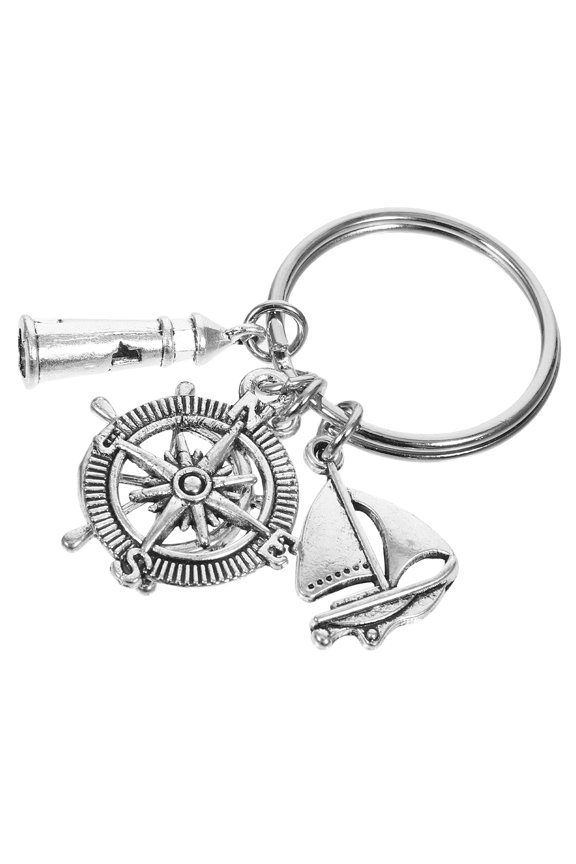 Luggage Straps Ship Nautical Themed Keychain 6.00X3.00X0.50CM Silver