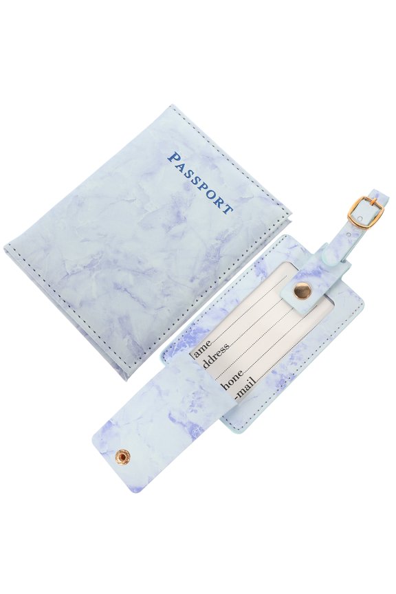 Marble Luggage Tags and Passport Color Changing Pu Cover Decorative Child