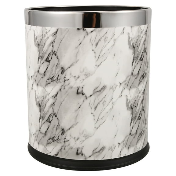 unbranded Marble Pattern Trash Can Bathroom Waste Bin Waste Paper Basket Office Wastebasket