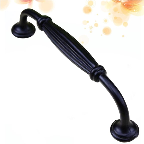 unbranded Matte Black Zinc Alloy Cabinet Closet Door Drawer Knob Pull Handle Hole Distance 128mm
