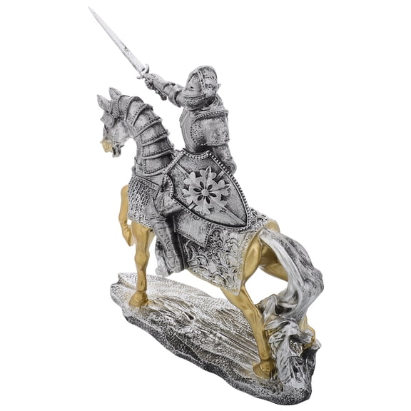 SKISUNO Vintage Knight Resin Figurine Set for Office and Home Decor, Medieval Style Decorative Sculpture