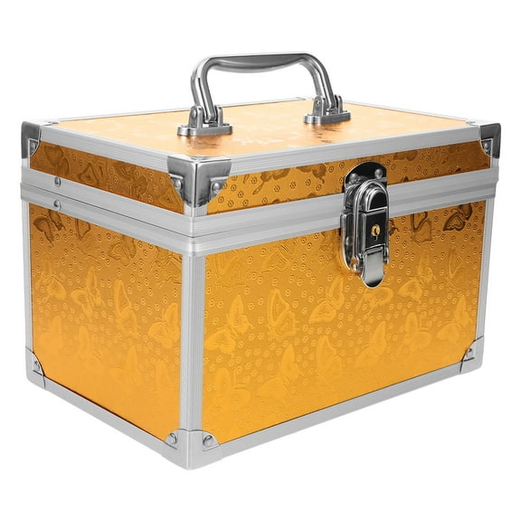 unbranded  Metal Handle Tools Case Aluminum Alloy Toolbox Chain Hand-held Mop Travel Golden
