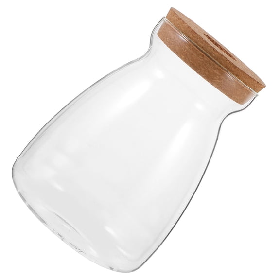 FONDOTIN Round Glass Betta Fish Plant Container Bottle for and Small Plants 1 Pack