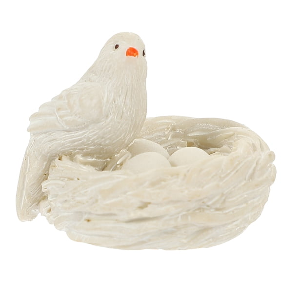 unbranded Mini Artificial Bird Home Decor Birds Nest Pigeon Bonsai White