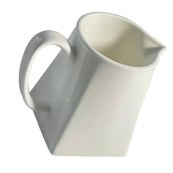 unbranded Mini Ceramic Coffee Creamer with Handle Salad Dressing Server White