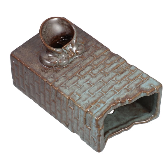 LITINKIMI Ceramic Tabletop Fountain with Planter, Ideal Indoor Fish Accessory and Garden Decorative Jar
