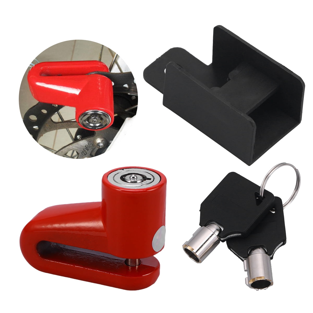 unbranded Motorcycle Lock Security Anti Theft Bike Motorbike Motorcycle Disc Brake Lock Theft For Scooter Motorbike (Red)