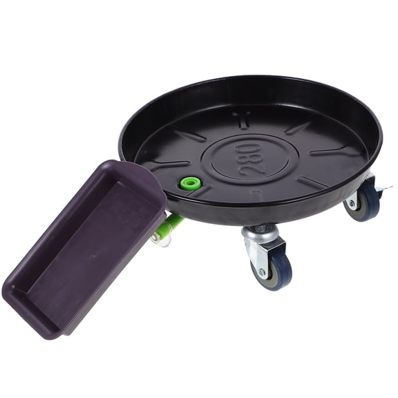 unbranded  Movable Universal Wheel Round Flower Pot Stand Thickened Holder Black