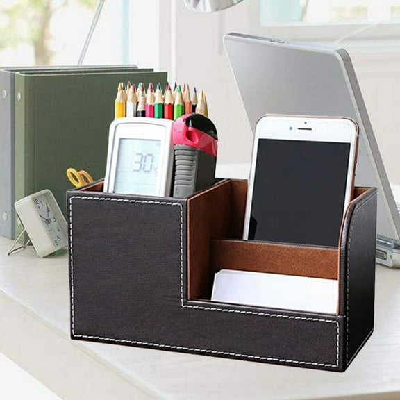 unbranded  Multifunctional Pen Holder Business Office Desks Organizer Work Man Black