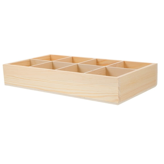 FRCOLOR Wooden Planter Box for Succulents with Divider 1 Set Desktop Plant Pot Tray Flowerpot Box
