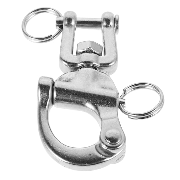 FONDOTIN Silver Marine Swivel Shackle Stainless Steel Fork Design for Easy Use