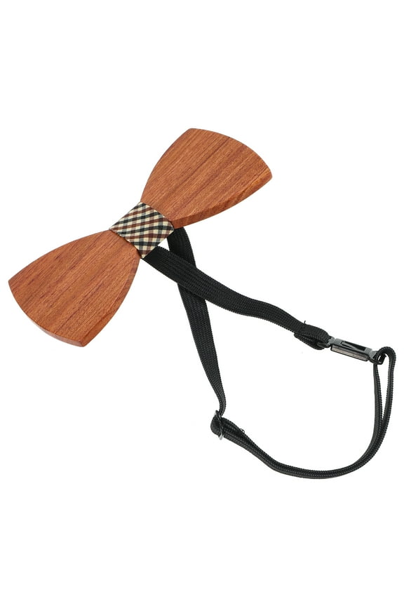 Neckties Maroon Bow Accessories Handmade Wooden Wedding Man Bridegroom