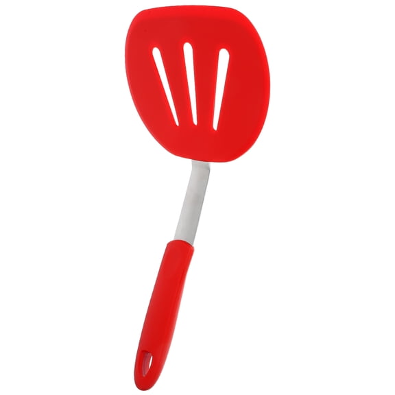 OULII Red Ergonomic Silicone Spatula, Scratch-Resistant, Non-Stick, Kitchen Utensil with Easy Storage Design