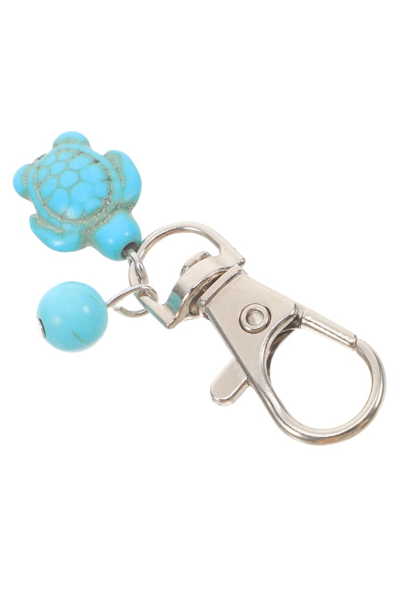 Ocean Theme Turquoise Turtle Keychain Blue White Turtle Keyring for Kids and Adults Summer Beach Bag Charm Accessories Travel Turtle Keychain