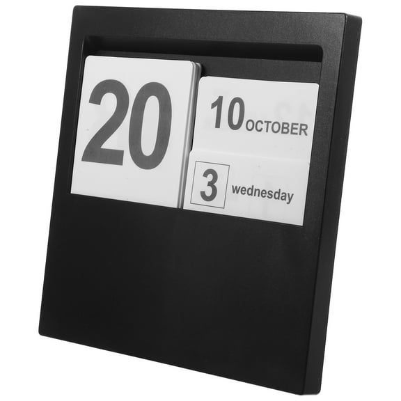 unbranded Office Accessory Wooden Calendar Blocks Decor Room Perpetual Black