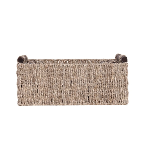 Rattan Woven Storage Basket Organizer for Books, Toys, Household Items - Multipurpose Storage Solution for Home