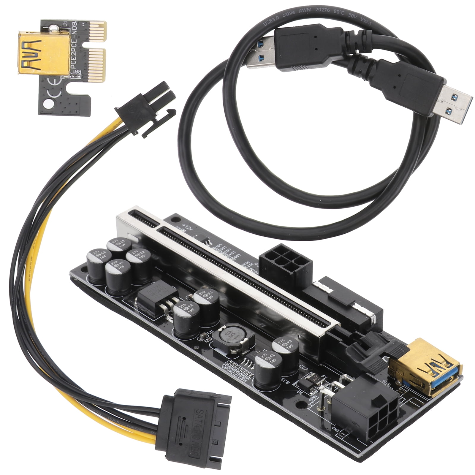unbranded PCI- E 1x to 16x Riser Adapter Board PCI-E Card Graphic ...