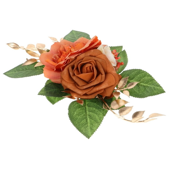 OUNONA Realistic Orange Artificial Rose Flower for Stylish Fall Decorations