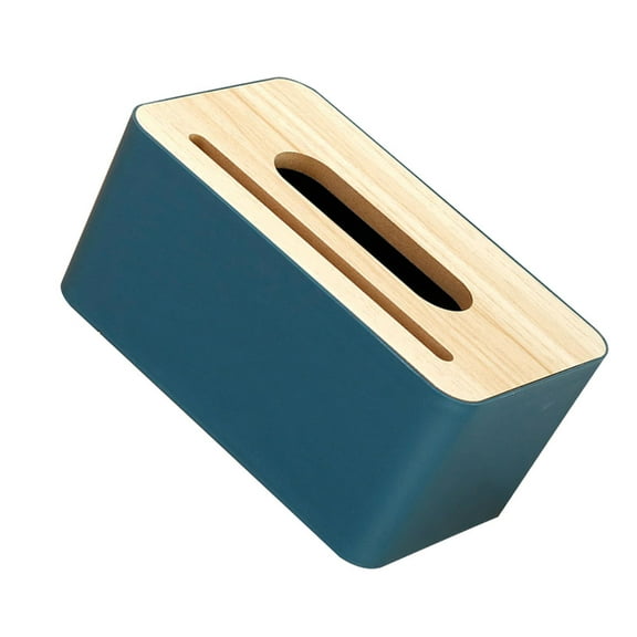 WRISTBIQUE Paper Box Blue Plastic Multifunctional Tissue Box 1Pcs 8.1X4.9X3.7in