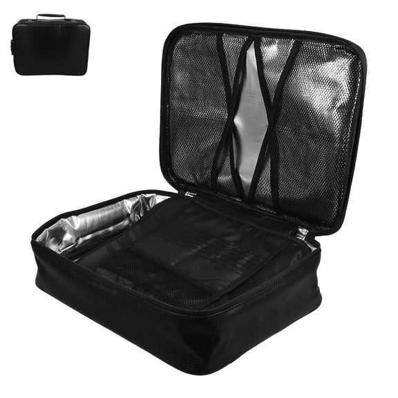 LITINKIMI Black Fireproof Receipt Organizer Document Storage Bag with Multilayer Capacity and Handle
