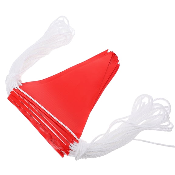 FONDOTIN Red PVC Safety Bunting Flags for Traffic Control and Personnel Barriers, 1 Set for Outdoor Use