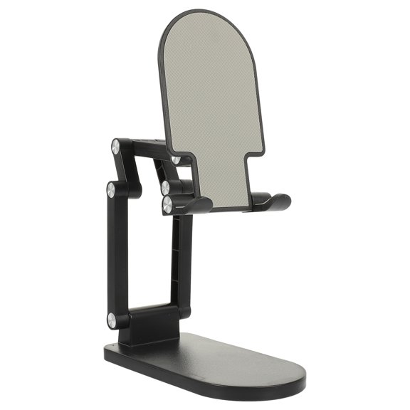 Foldable Phone Holder for Home Use with Anti Skid Bottom and Collapsible Design Black ABS