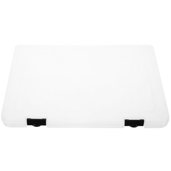 HOMEMAXS Transparent PP File Storage Box with Snap-Tight Buckle for Secure Document Organization on Desk or