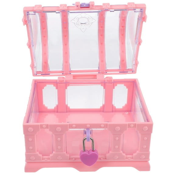 unbranded Pink Treasure Chest Storage Box with Lock Girl Child