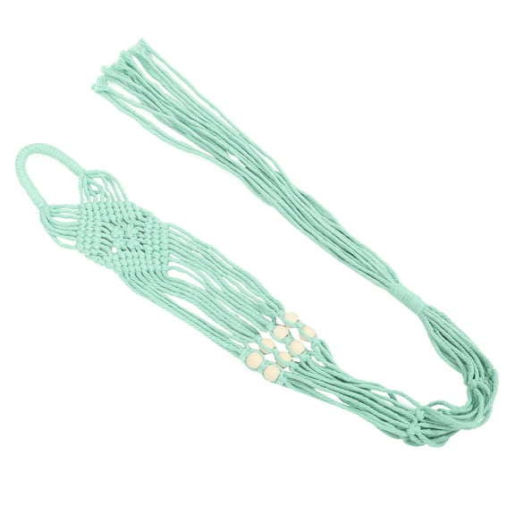 WHAMVOX Macrame Plant Hanger Cotton Light Green for Indoor Decoration with Bohemian Style 14.5 Inches
