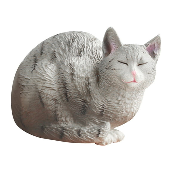 unbranded Cat Statue Plastic Cats Statue Cat Statue for Garden Cat Garden Statue Cat Figurine