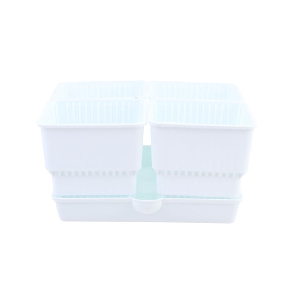 unbranded  Plastic Flower Pot Tray Combination Small Plant Pots Starter Bonsai Succulent Planters White