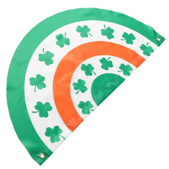unbranded Pleated Half Fan Flag St Patricks Day Party Banner Shamrock Bunting Flag For Indoor And Outdoor Irish Festival Decorations