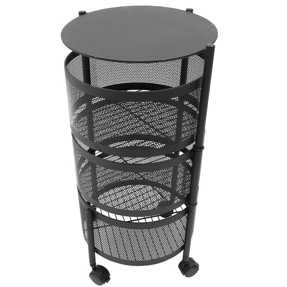 FONDOTIN Storage Rack With Wheels Iron 1Set 23.6X13X13In