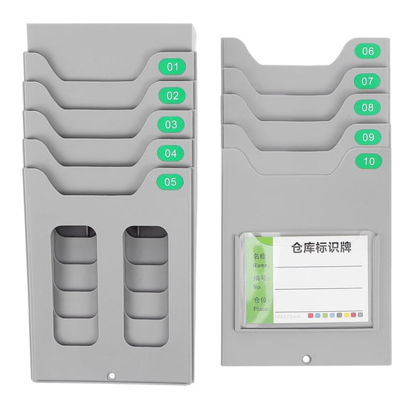 LITINKIMI Punch Card Holder Wall Mount Attendance Card Organizer Grey 1Pcs 7.27X5.70X3.73In