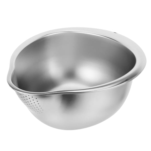 unbranded Produce Washing Bowl Egg Mixer Bowl Stainless Steel for Filtering Impurities 1Pack