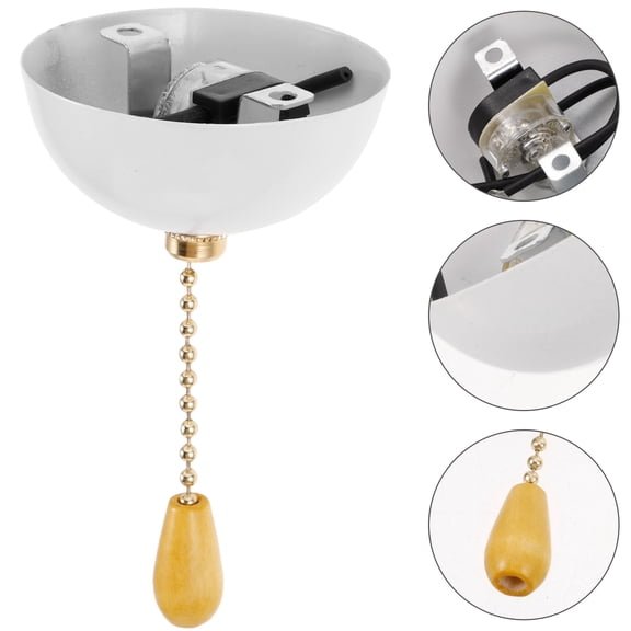OUNONA Lamp Pull Chain Ceiling Fan Pull Chain Iron White Simple Design 1Pcs