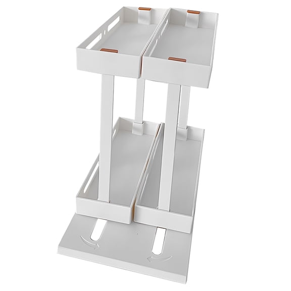 TEHAUX White ABS and Carbon Steel Kitchen Organizer Rack for Efficient Space-Saving Storage and Countertop Organization