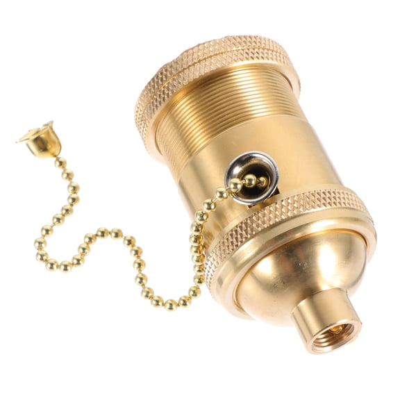 unbranded Pure Copper Zipper Lamp Holder Bulb Air Plug Light Socket Golden