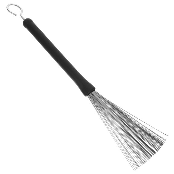 Professional Stainless Steel Wire Drum Brush Rack 32x5.9CM Black Heavy Duty Cleaning Tool