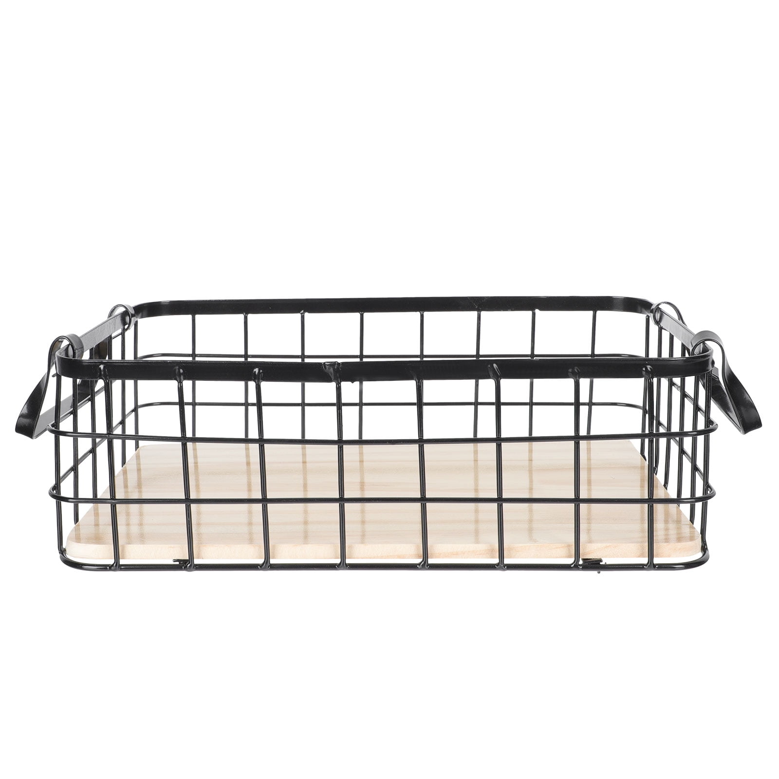 HOMEMAXS Adorable Handheld Iron Basket for Storage Strong Beautiful Black Household Container